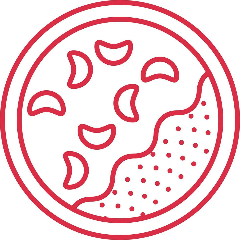 Diseased Vessel Icon In Red Line Art. vector