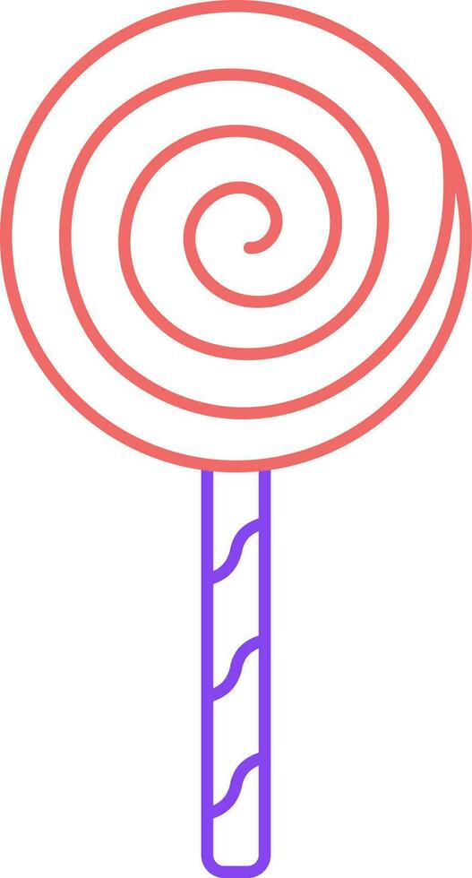 Isolated Spiral Lollipop Red And Purple Stroke Icon. vector