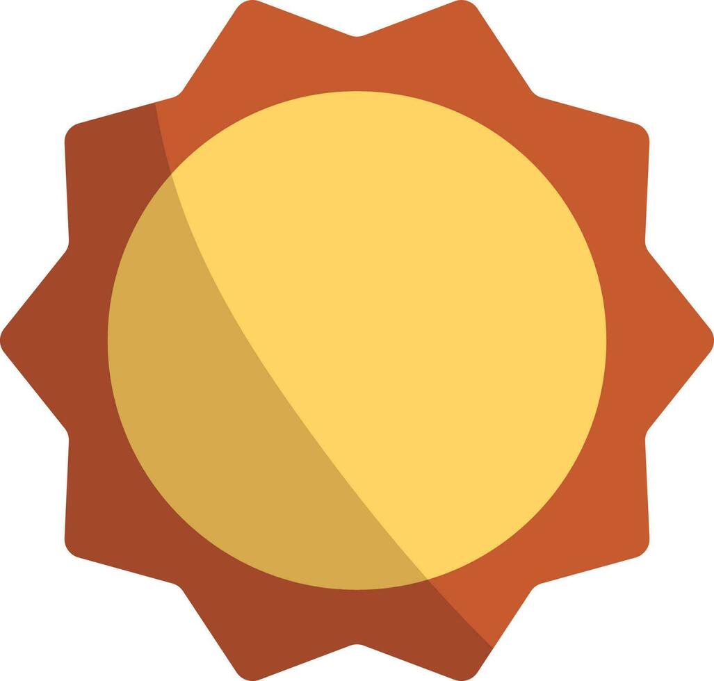 Isolated Orange And Yellow Color Sun Icon In Flat Style. vector