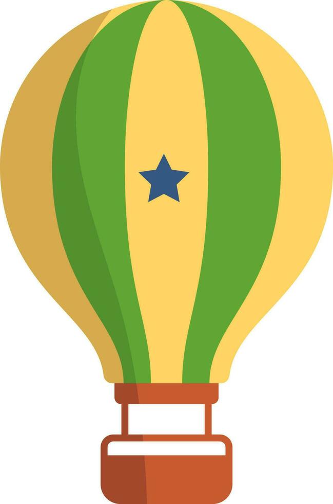 Colorful Hot Air Balloon Icon In Flat Style. vector