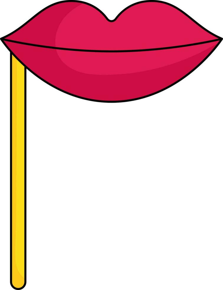 Red Lips Mask Icon In Flat Style. vector