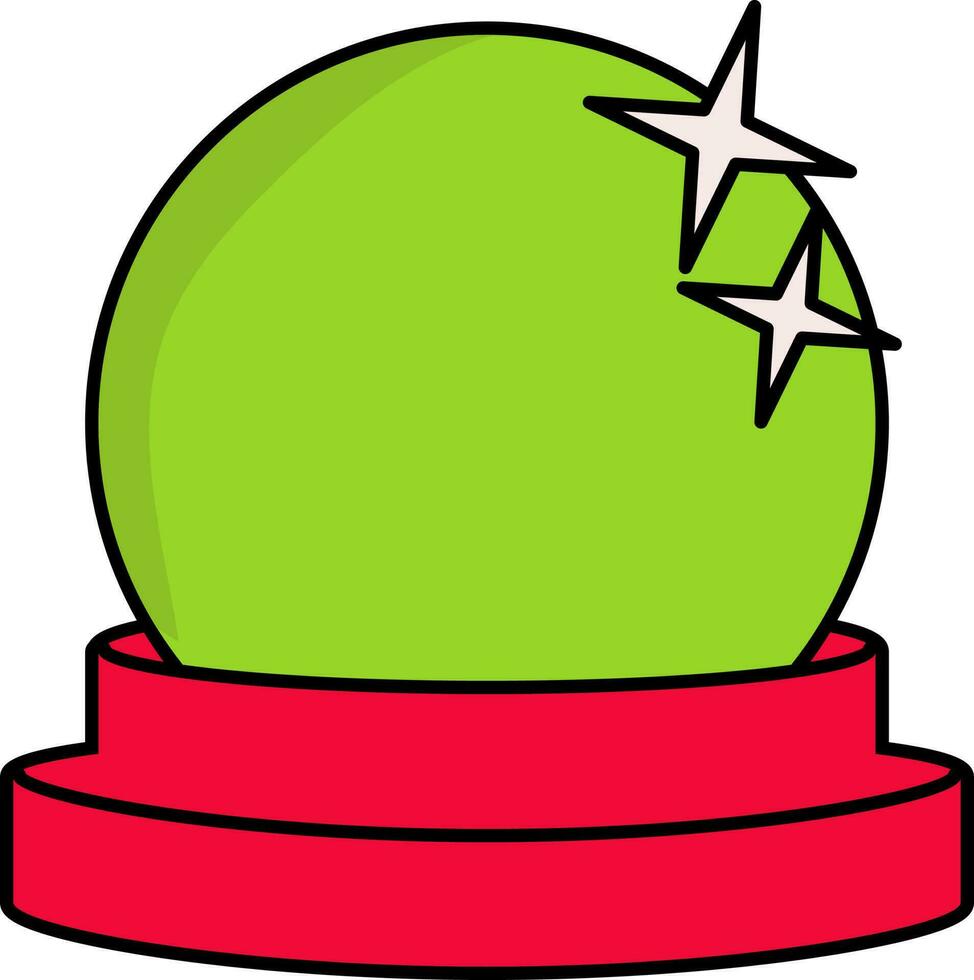 cristal pelota icono en verde y rojo color. vector