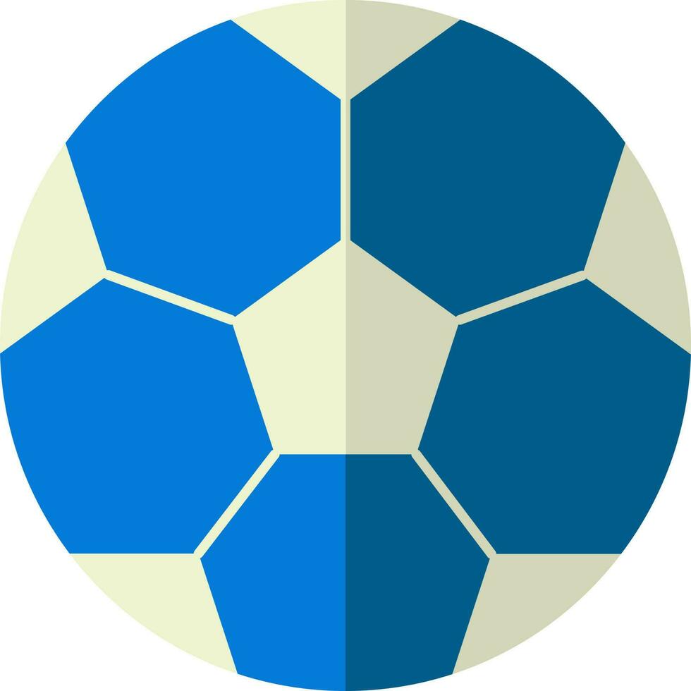 Blue And Cosmic Latte Soccer Ball Icon In Flat Style. vector