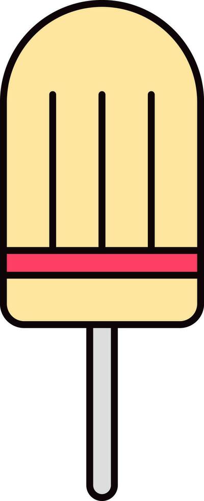 Flat Style Ice Pop Icon In Yellow And Pink Color. vector