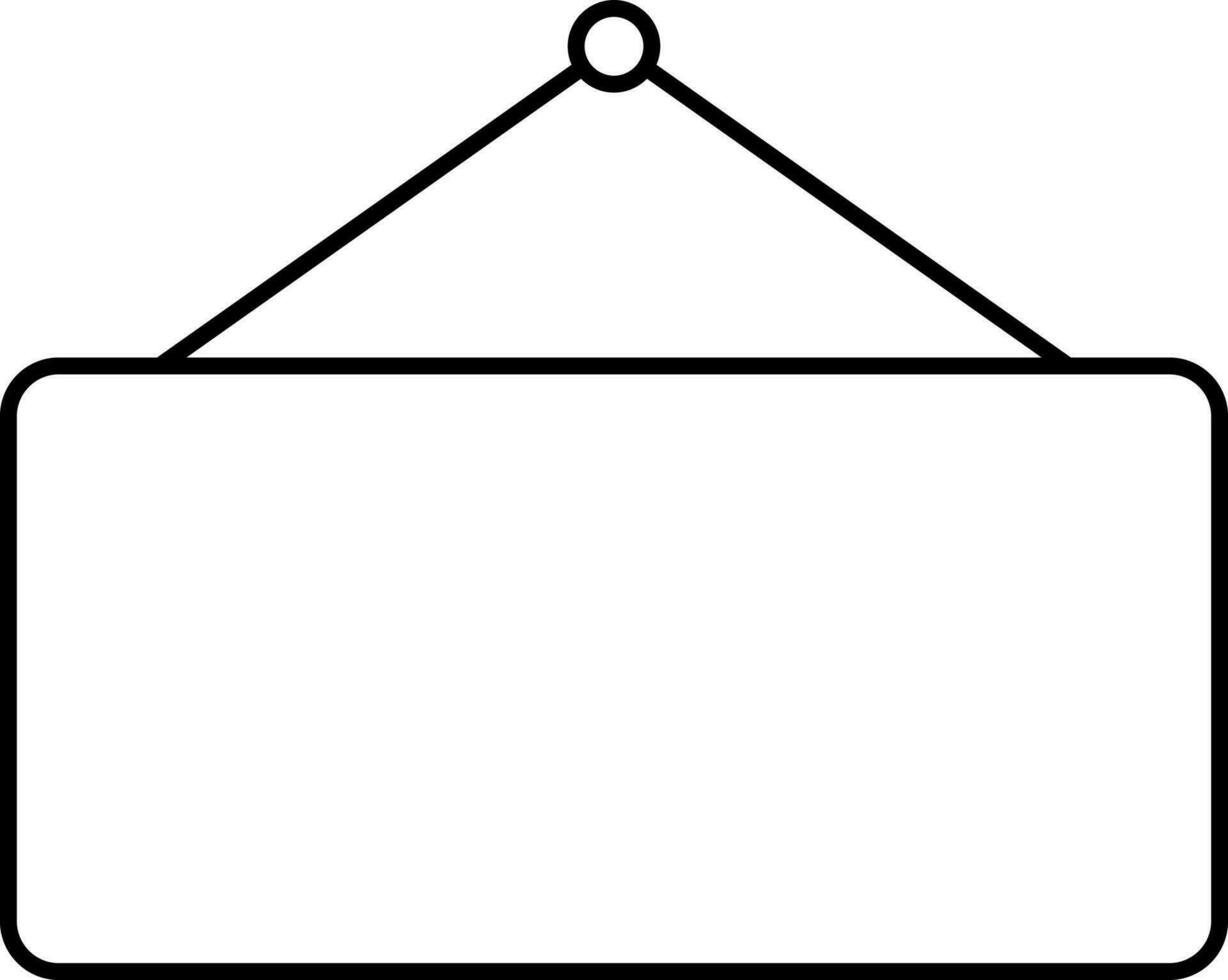 Blank Poster Or Board Hang Icon In Line Art. vector