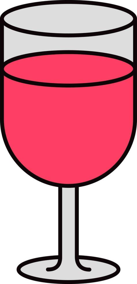 Isolated Wine Glass Icon In Pink Color. vector