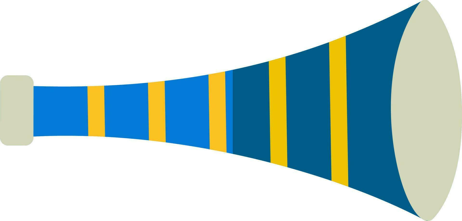 azul y amarillo vuvuzela icono en plano estilo. vector