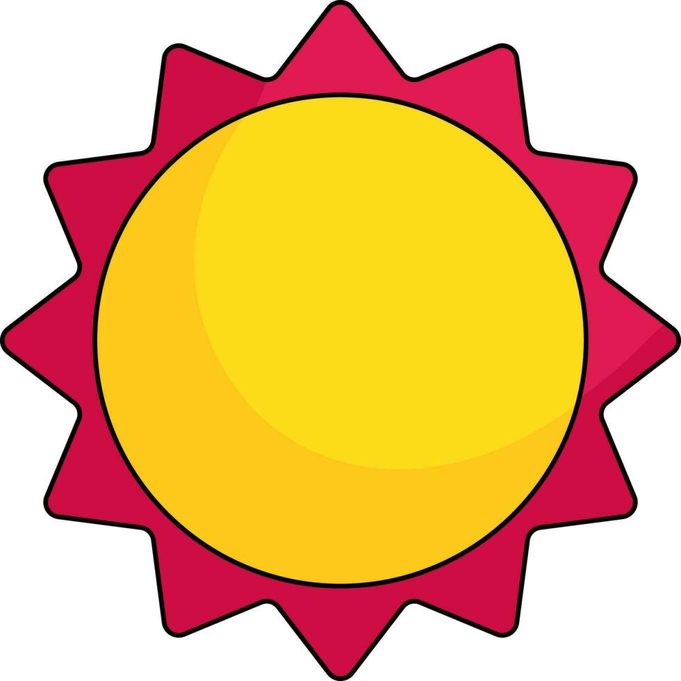 Flat Style Sun Icon In Yellow And Red Color. vector