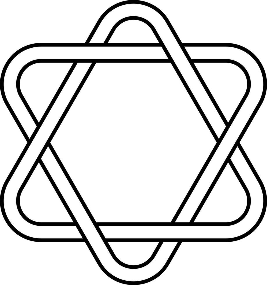 Two Triangle Overlapping Icon In Stroke Style. vector