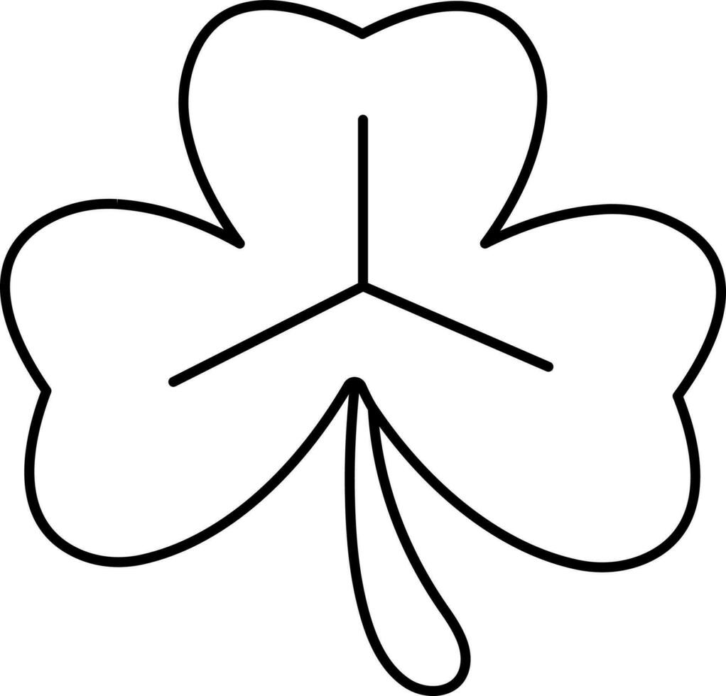 Isolated Clover Leaf Icon In Line Art. vector