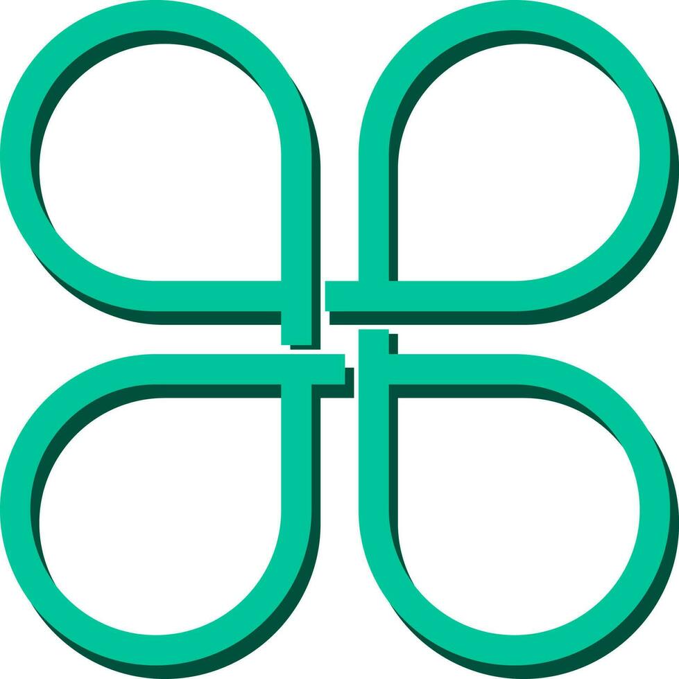 Flat Illustration Of Loop Celtic Icon In Teal Color. vector