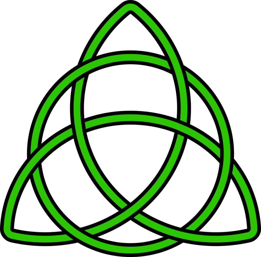 Isolated Triangular Celtic Icon In Green Color. vector