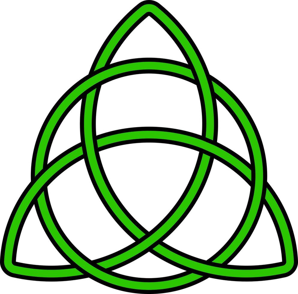 aislado triangular céltico icono en verde color. vector