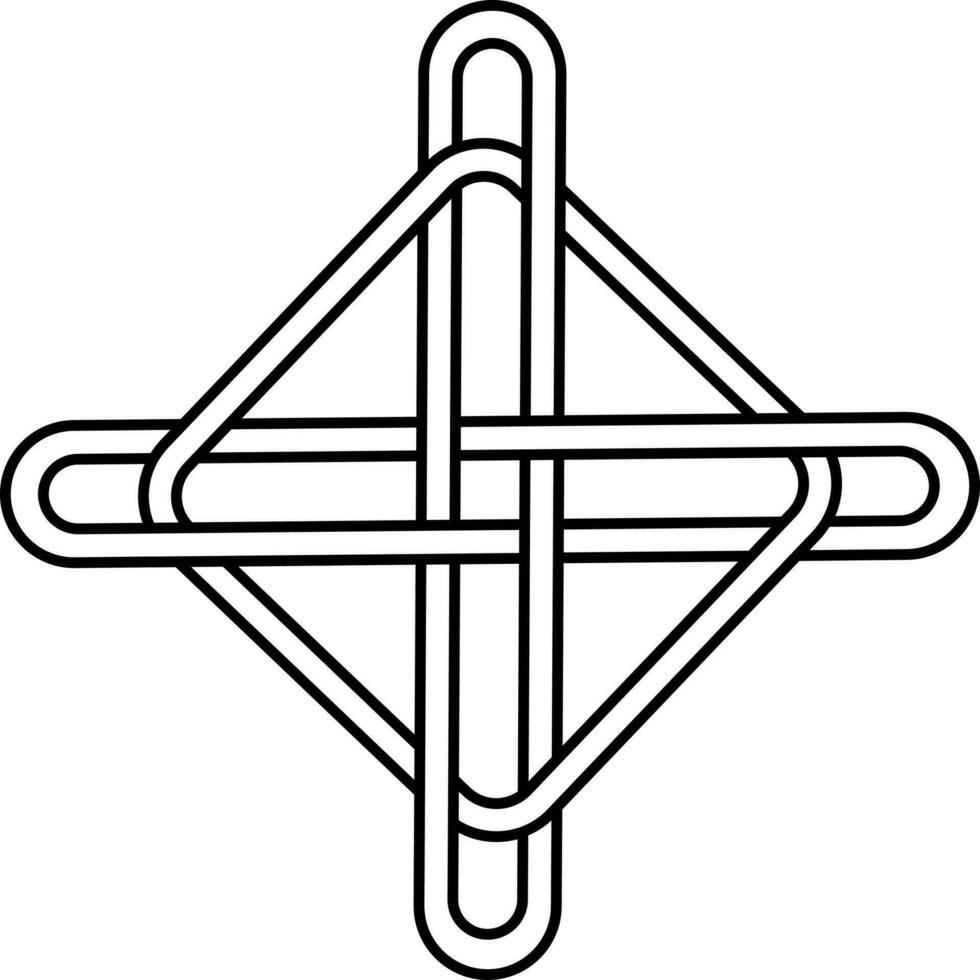cuadrado superposición cruzar céltico icono en carrera estilo. vector