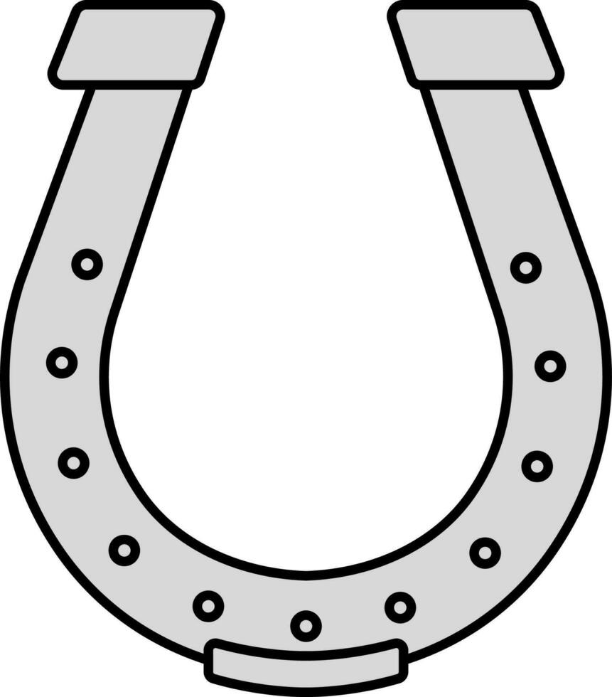 Isolated Horseshoe Icon In Grey Color. vector