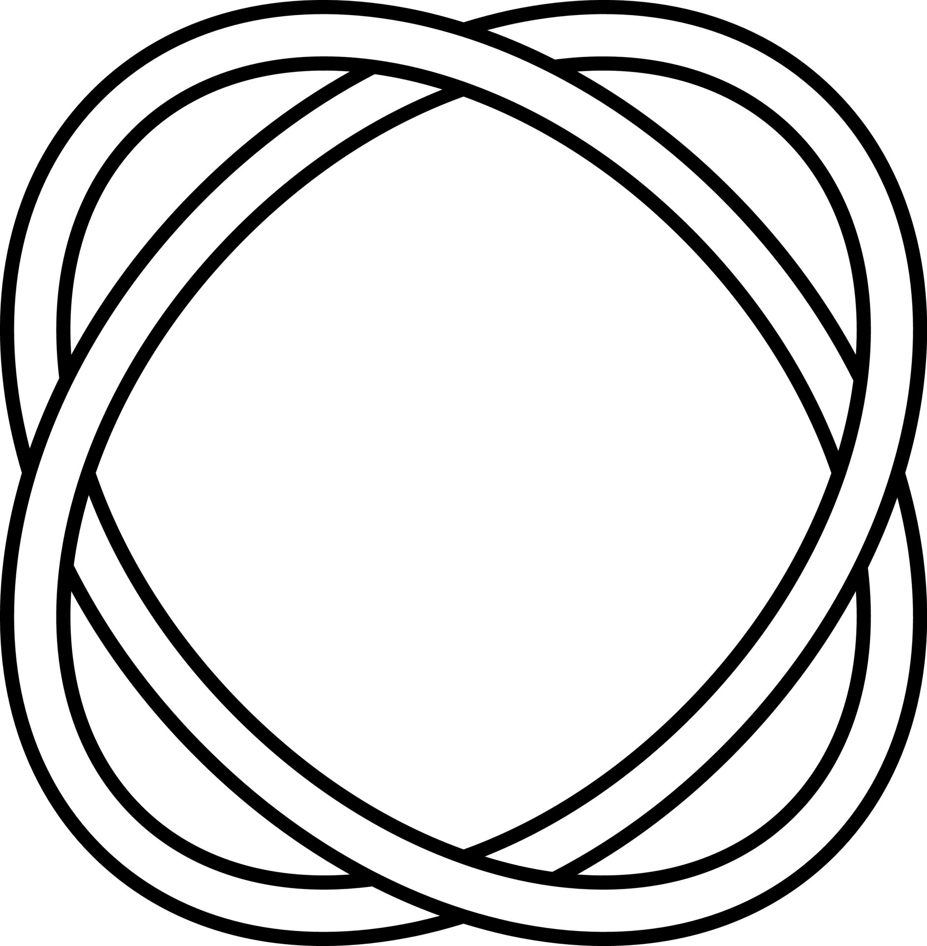 Black Outline Of Two Circle Overlapping Icon. 24146803 Vector Art at