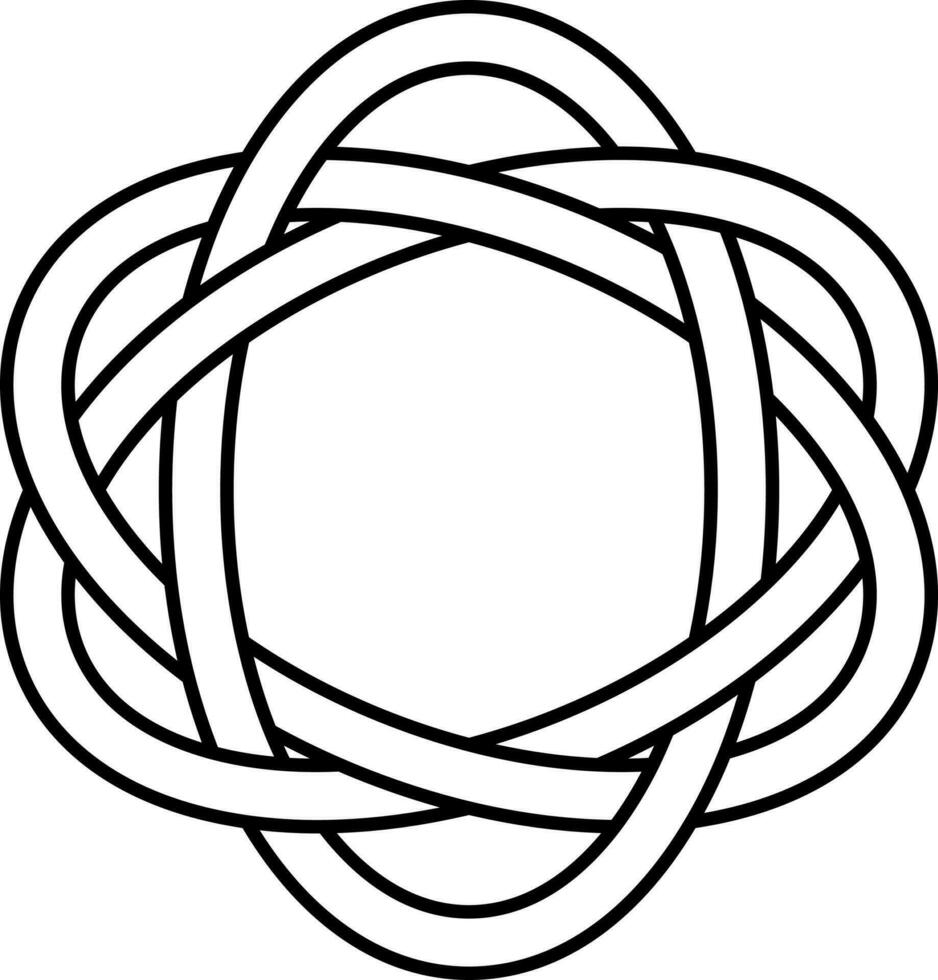 Linear Style Three Circle Overlapping Icon. vector