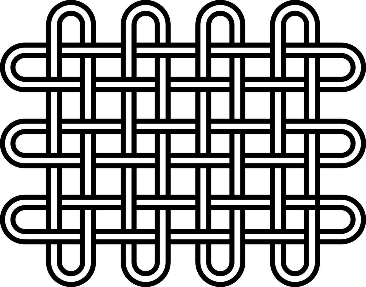 Black Line Art Illustration Of Spiral Mesh Icon. vector
