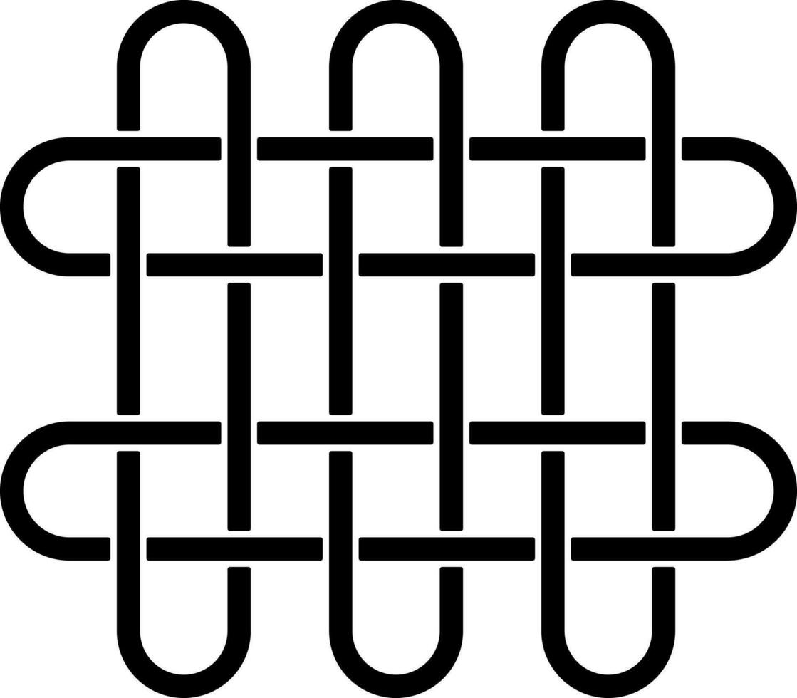 Black Line Art Illustration Of Spiral Mesh Icon. vector
