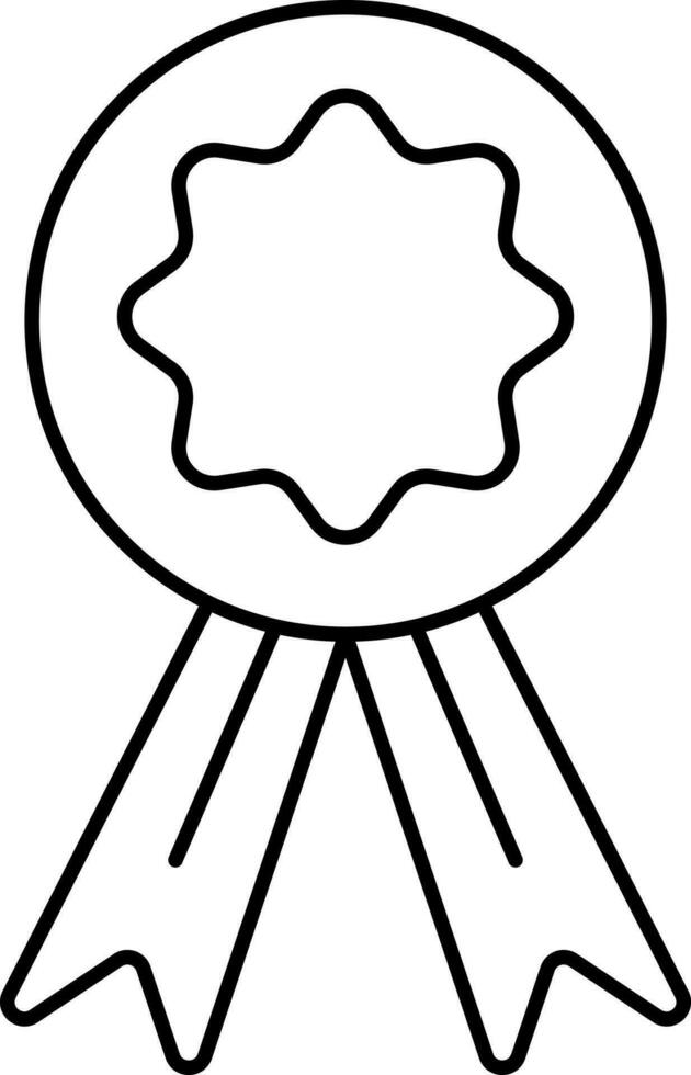 Badge Ribbon Icon In Line Art. vector