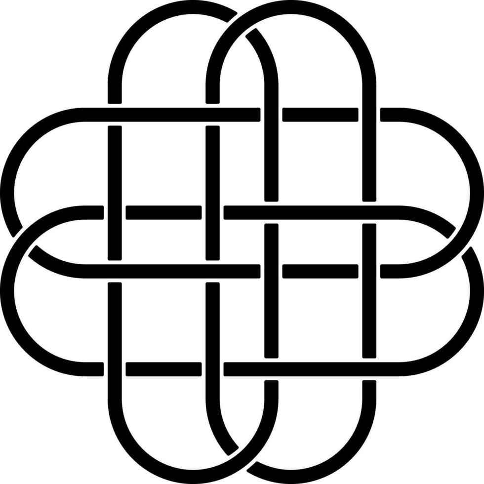 Black Outline Illustration Of Alternate Spiral Knot Icon. vector