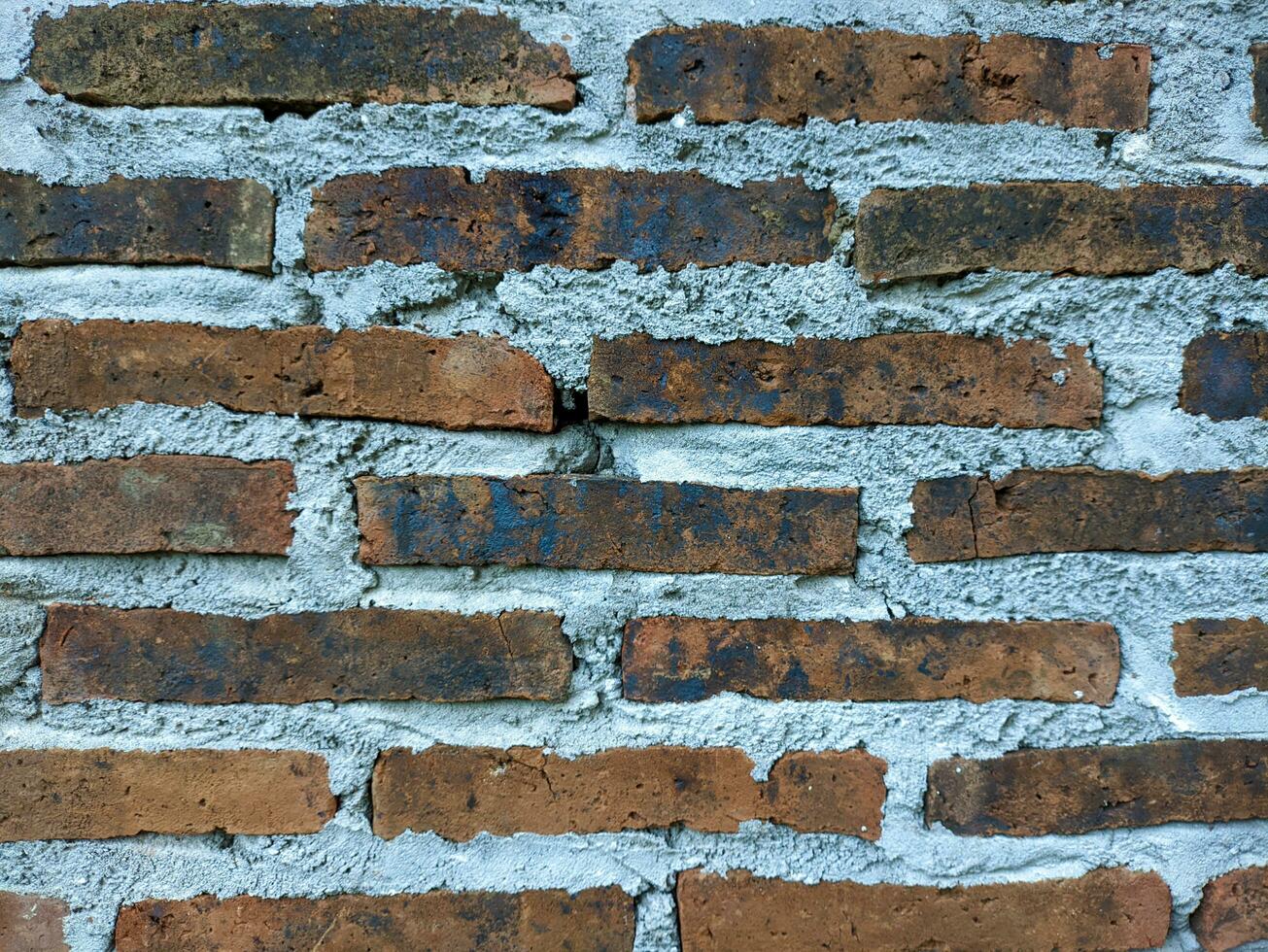 un cerca arriba de pared hecho de ladrillos texturizado antecedentes foto