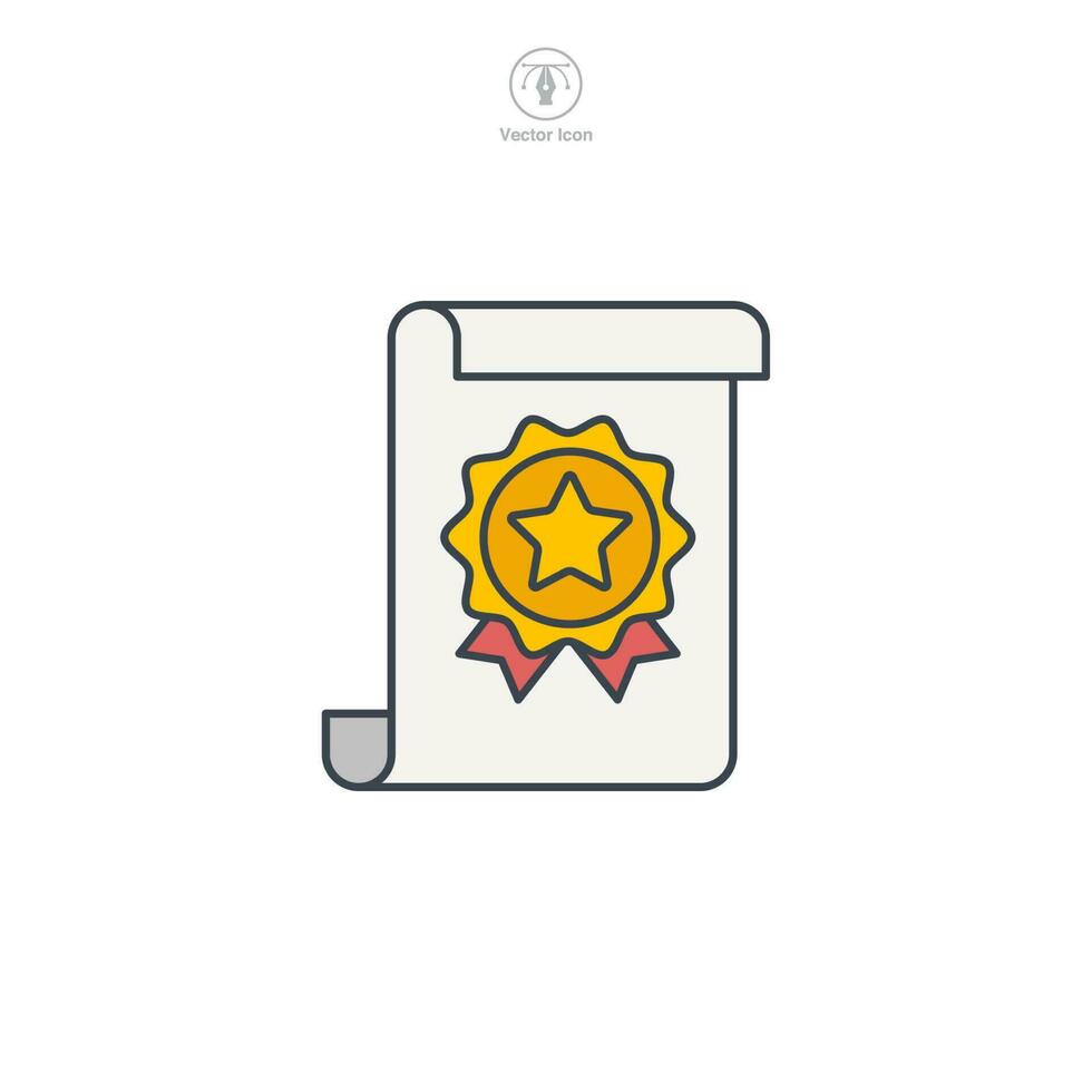 Certificate icon symbol template for graphic and web design collection logo vector illustration