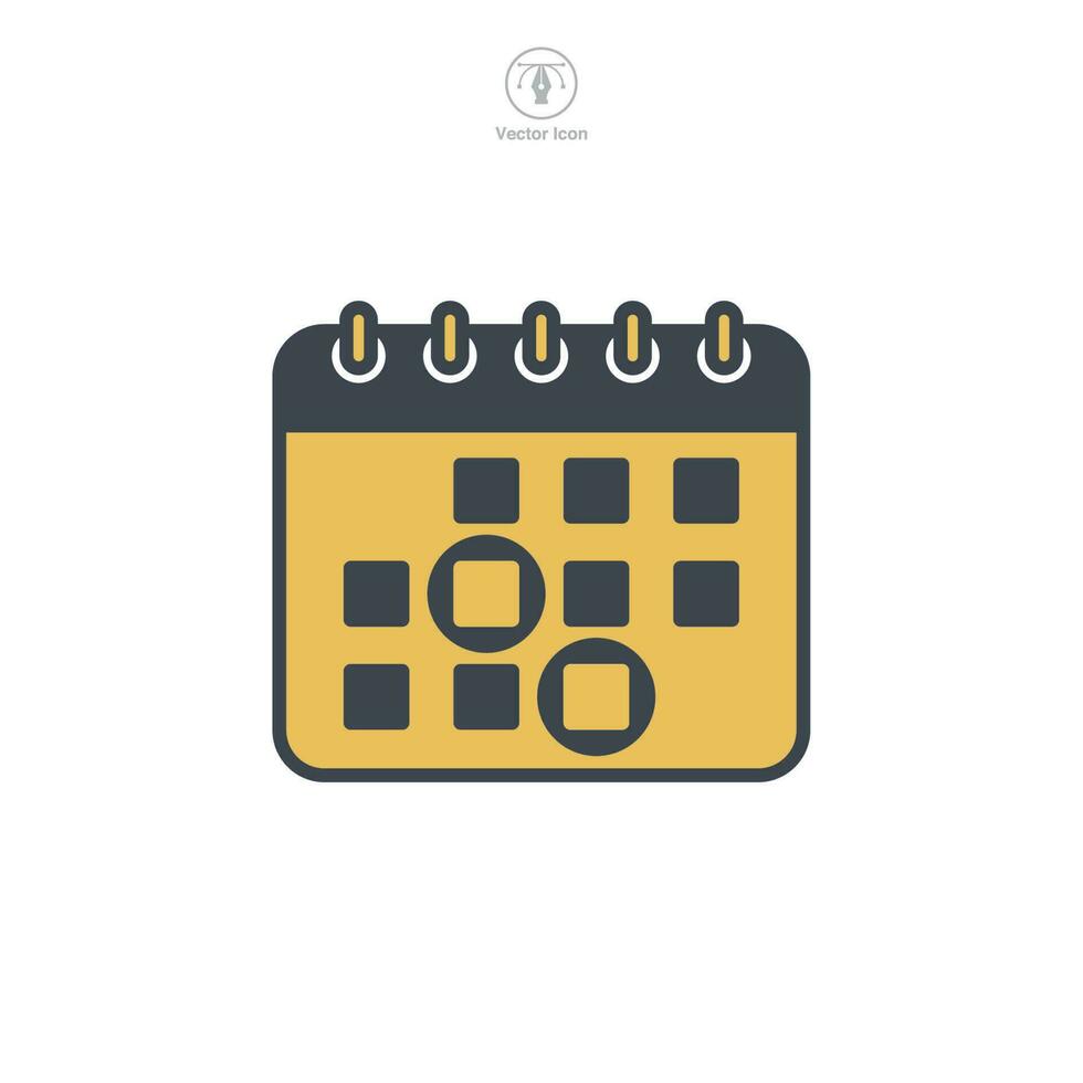calendario icono símbolo modelo para gráfico y web diseño colección logo vector ilustración