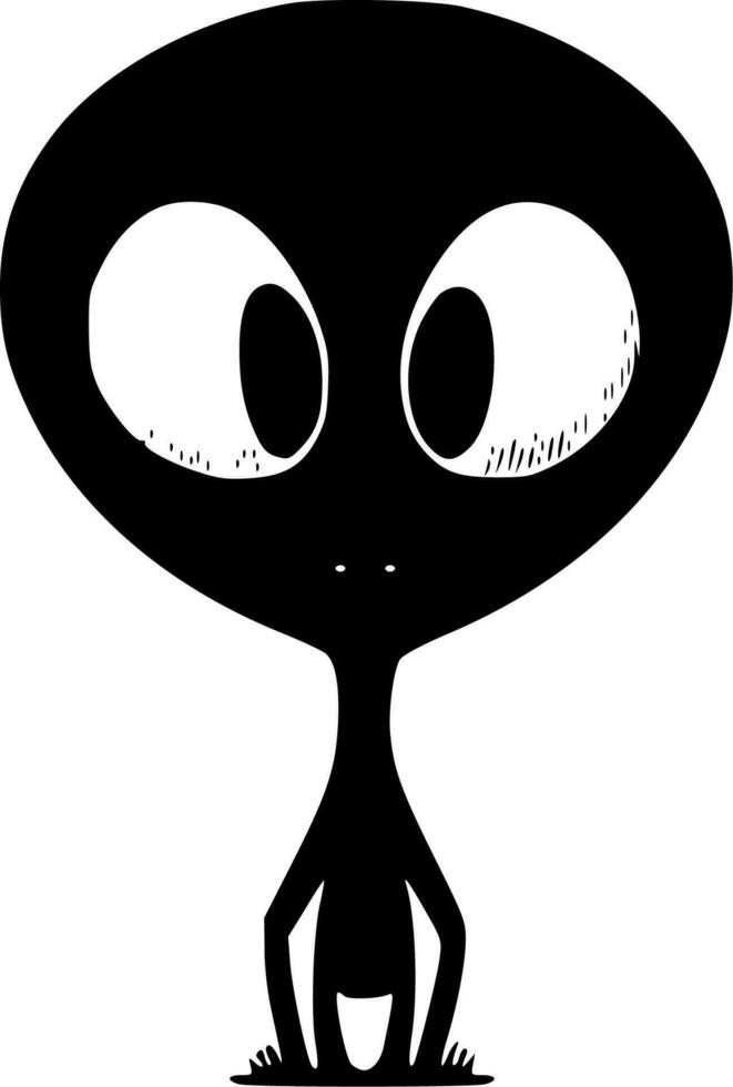 Alien - Black and White Isolated Icon - Vector illustration