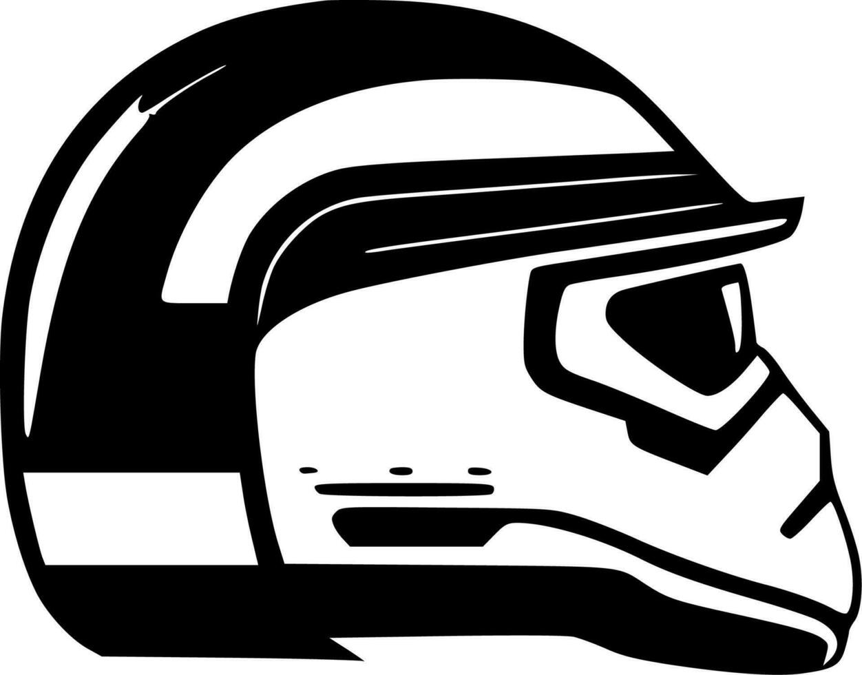 Helmet, Black and White Vector illustration
