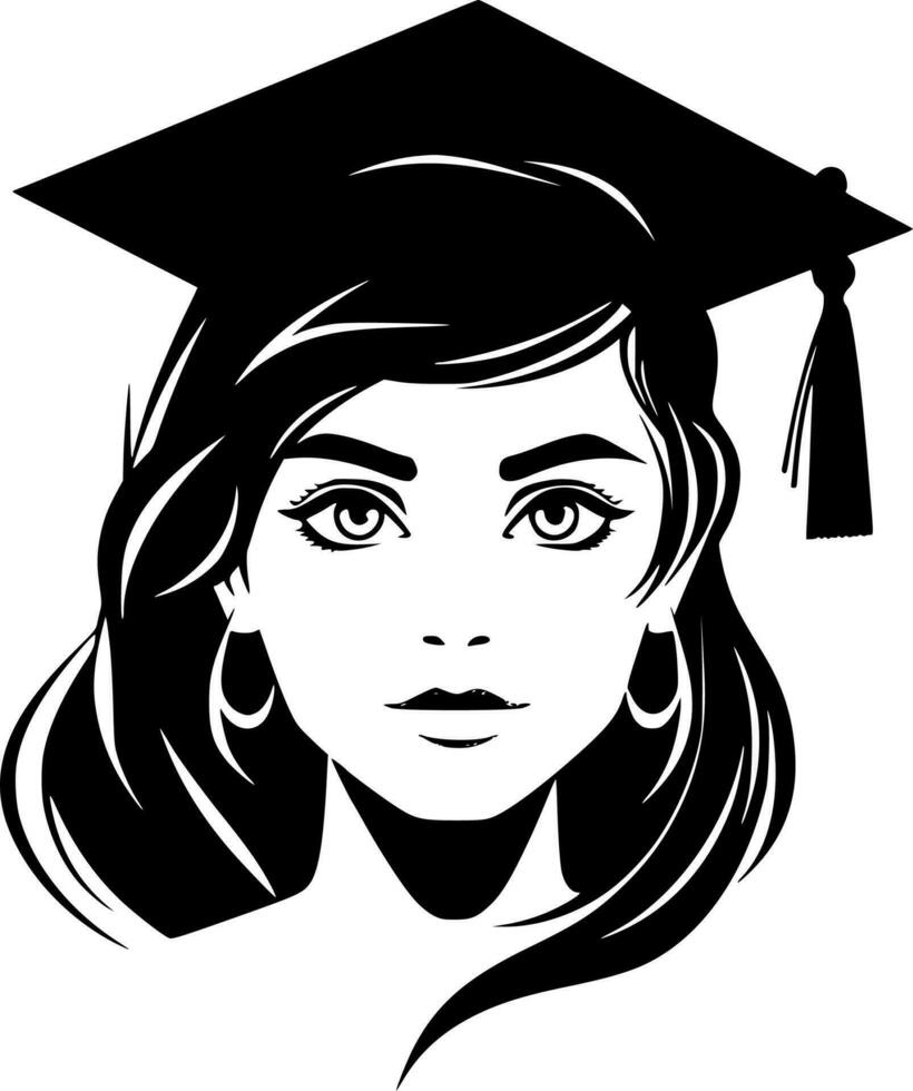 Graduation, Minimalist and Simple Silhouette - Vector illustration