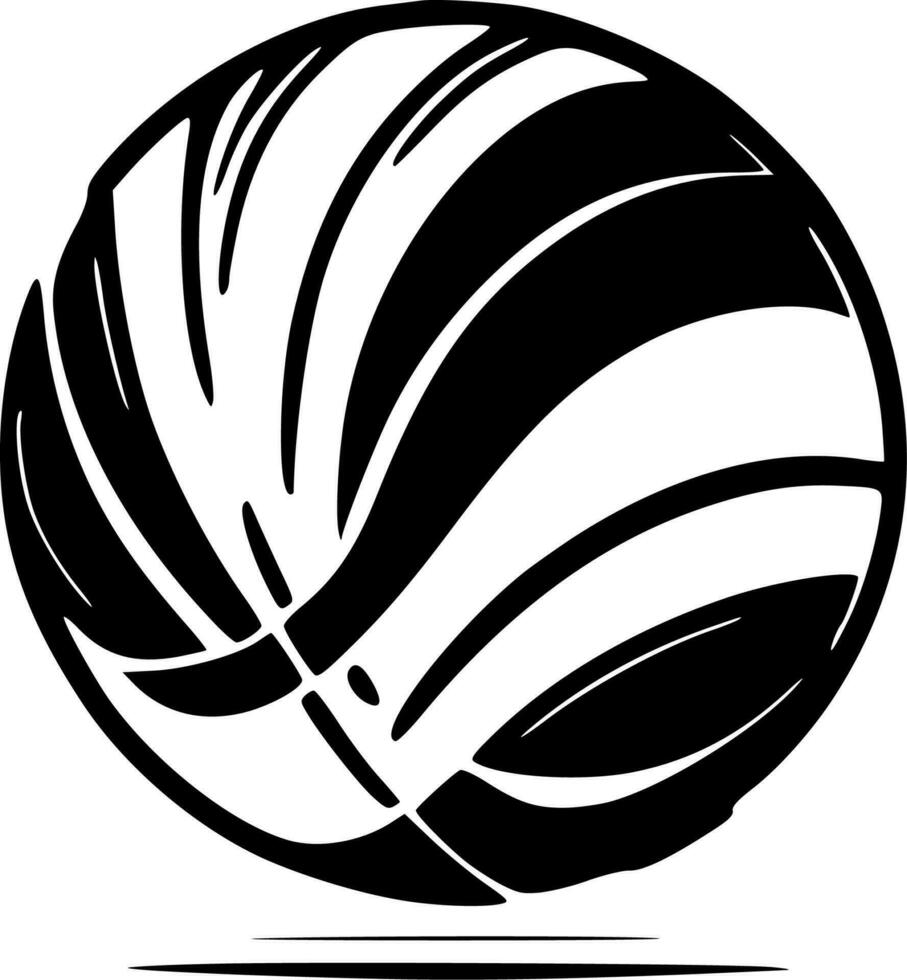 Volleyball, Black and White Vector illustration