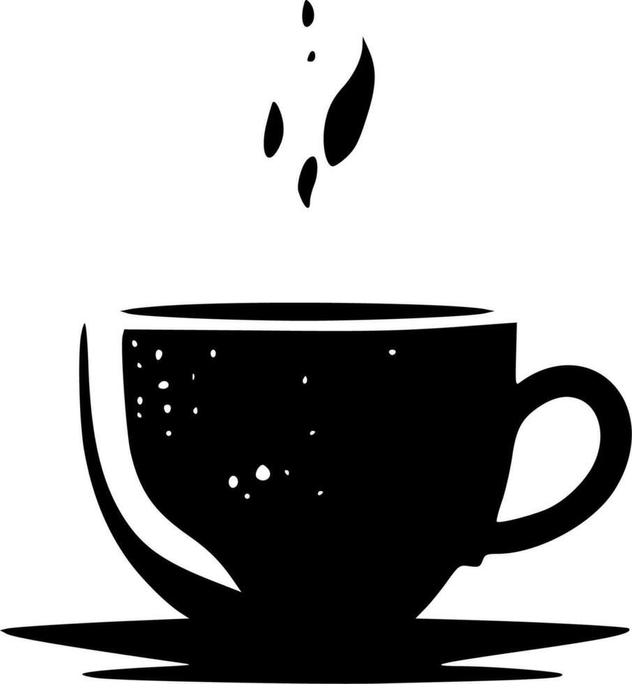 Coffee, Black and White Vector illustration