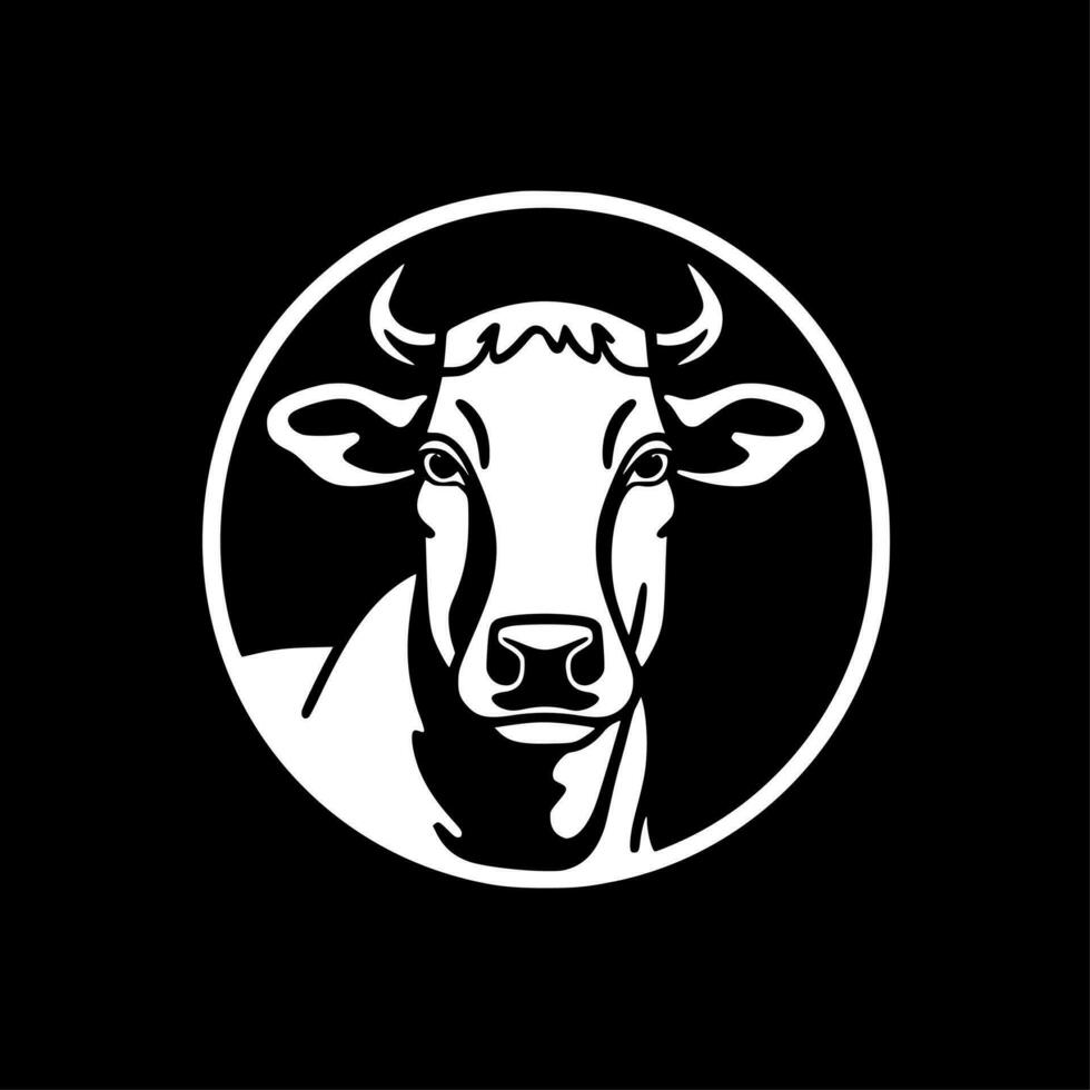 vaca - minimalista y plano logo - vector ilustración