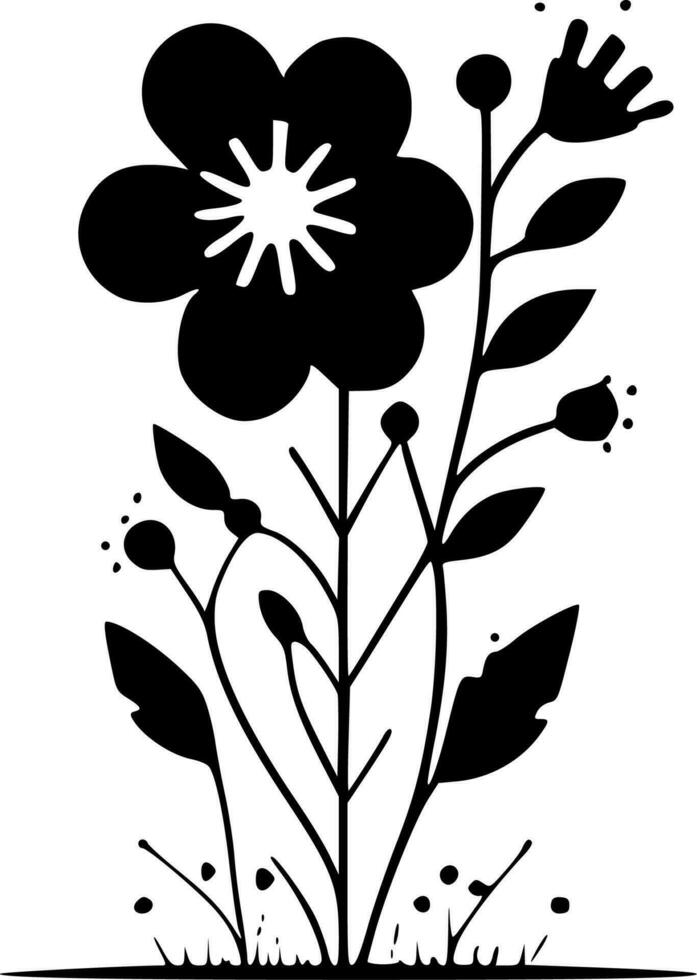 Flower, Minimalist and Simple Silhouette - Vector illustration