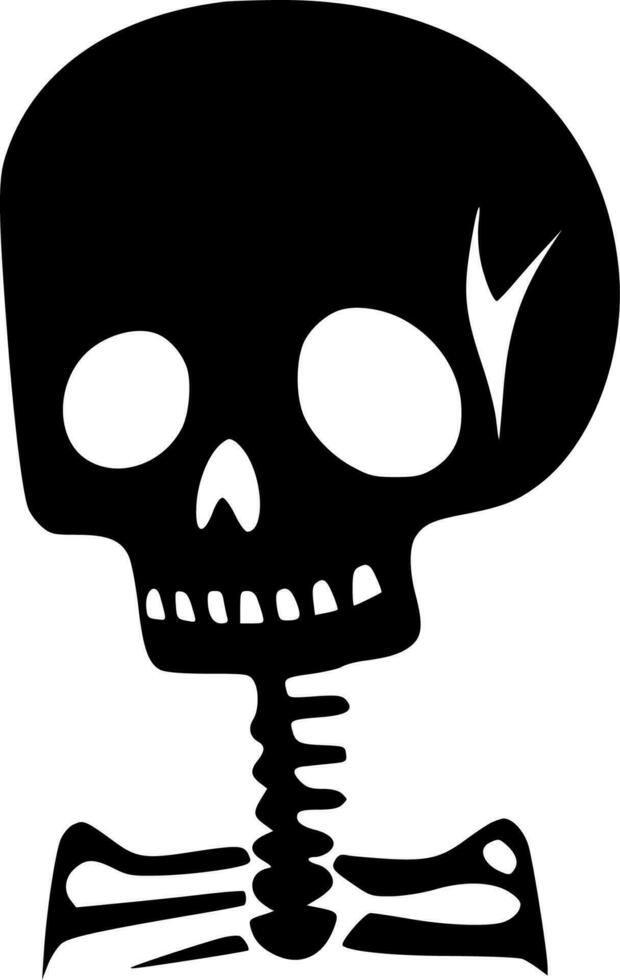 Skeleton - Black and White Isolated Icon - Vector illustration
