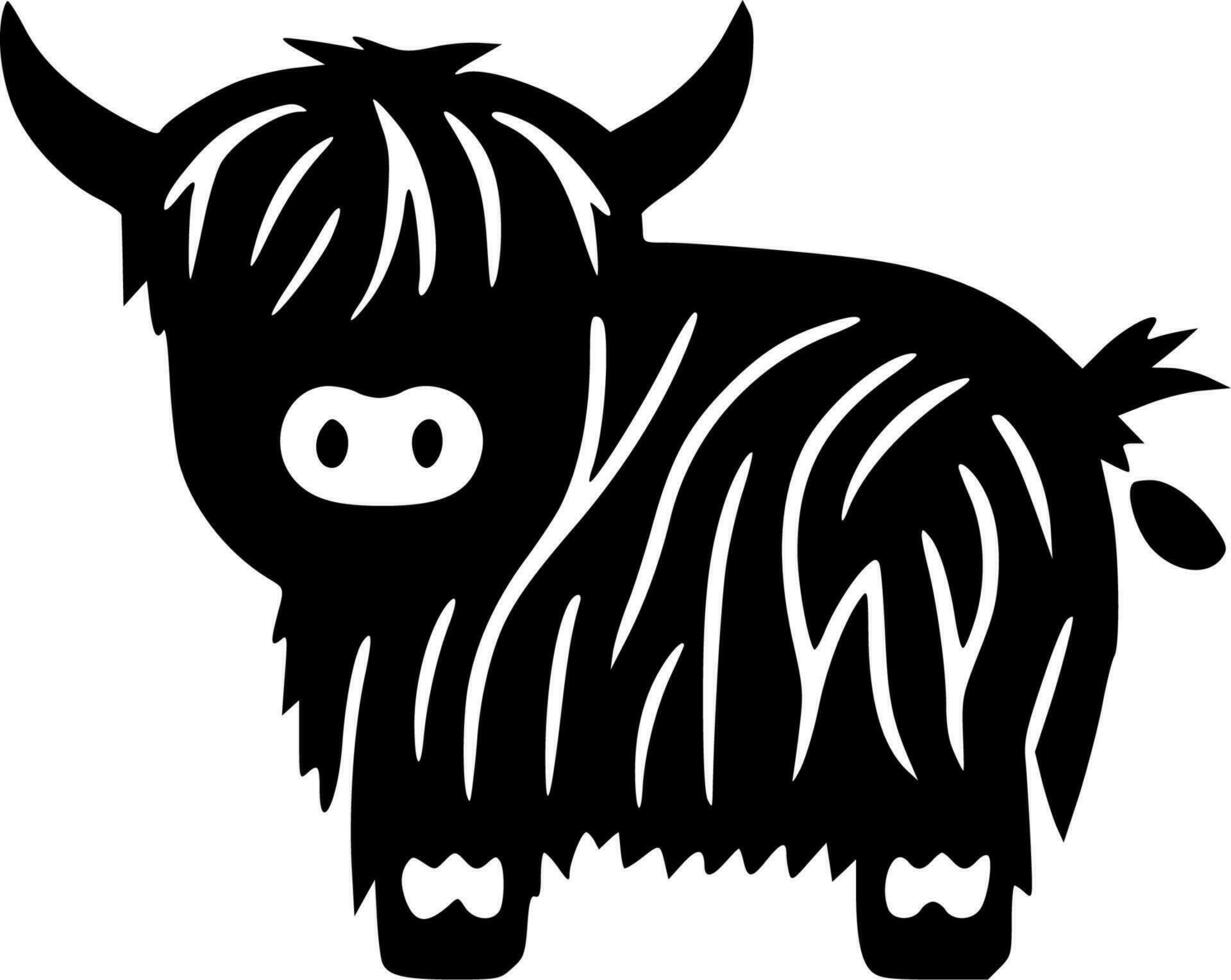 Highland Cow, Minimalist and Simple Silhouette - Vector illustration