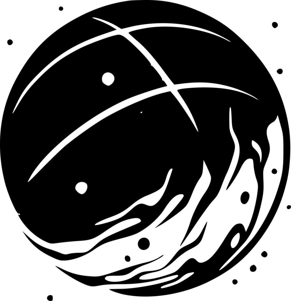 baloncesto - negro y blanco aislado icono - vector ilustración