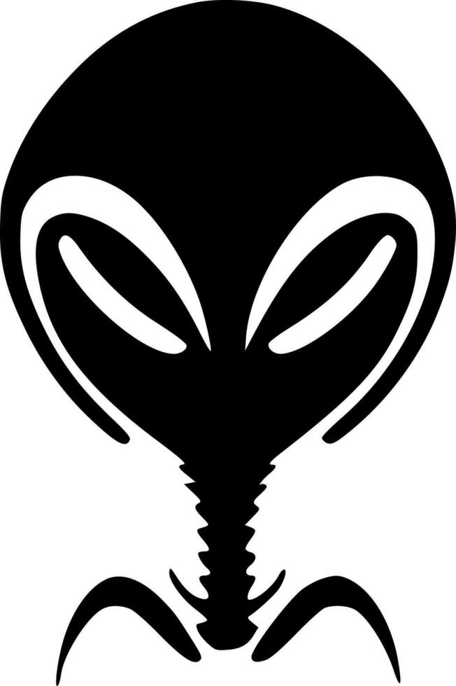 extraterrestre - negro y blanco aislado icono - vector ilustración