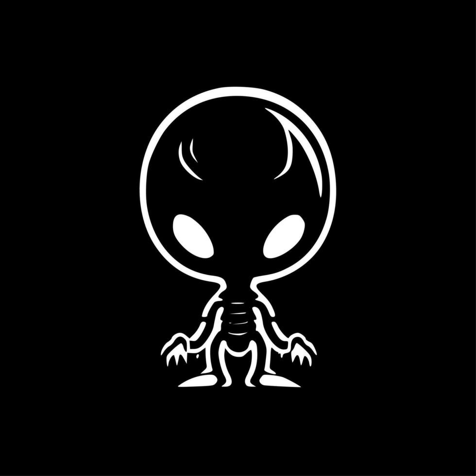 extraterrestre - negro y blanco aislado icono - vector ilustración