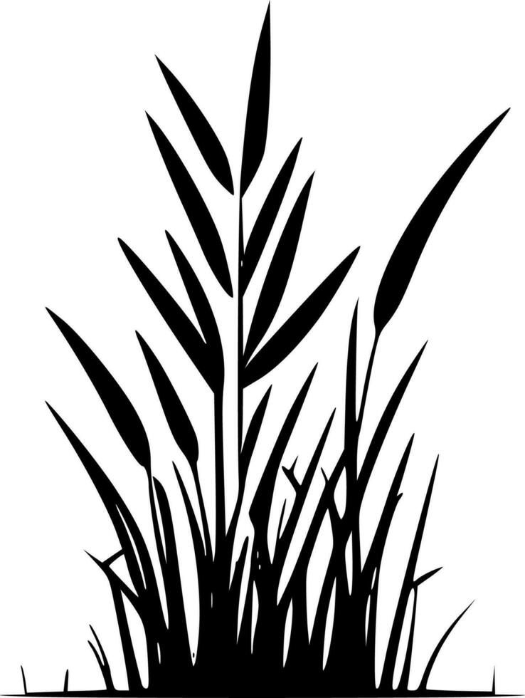 césped - negro y blanco aislado icono - vector ilustración