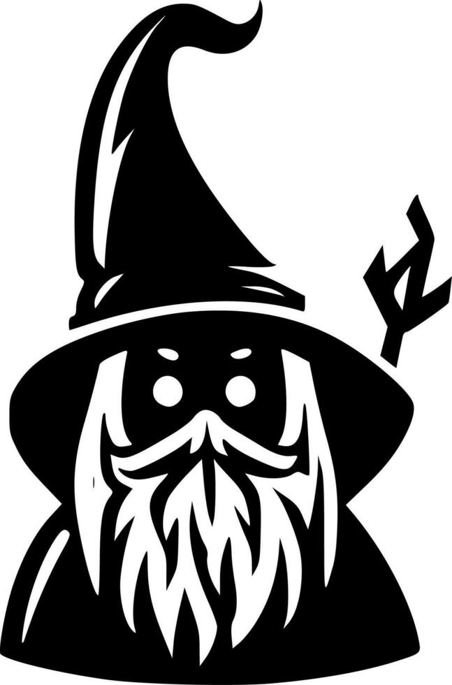 Wizard, Minimalist and Simple Silhouette - Vector illustration