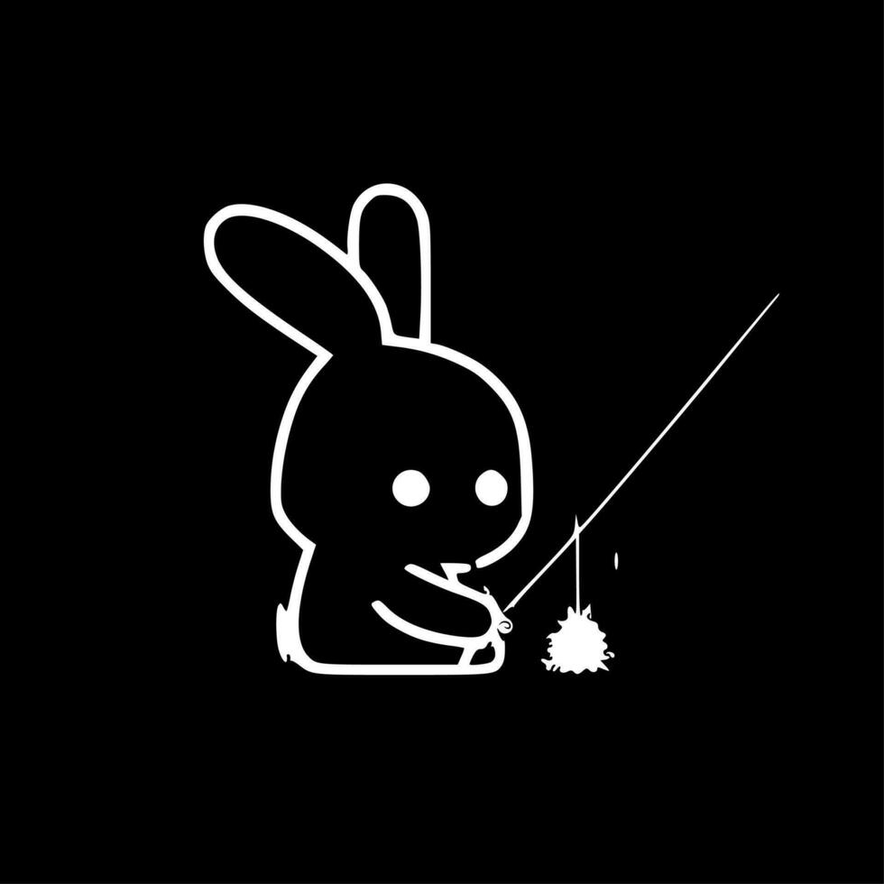 Bunny Bait, Black and White Vector illustration
