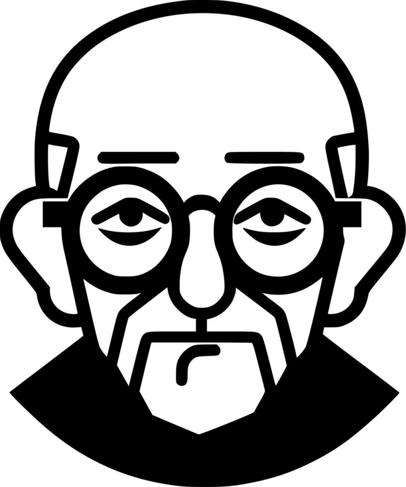 Papa, Black and White Vector illustration