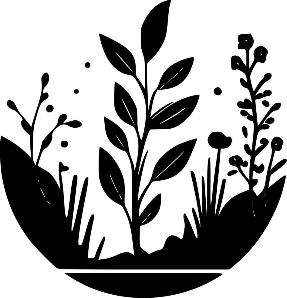 Spring - Black and White Isolated Icon - Vector illustration