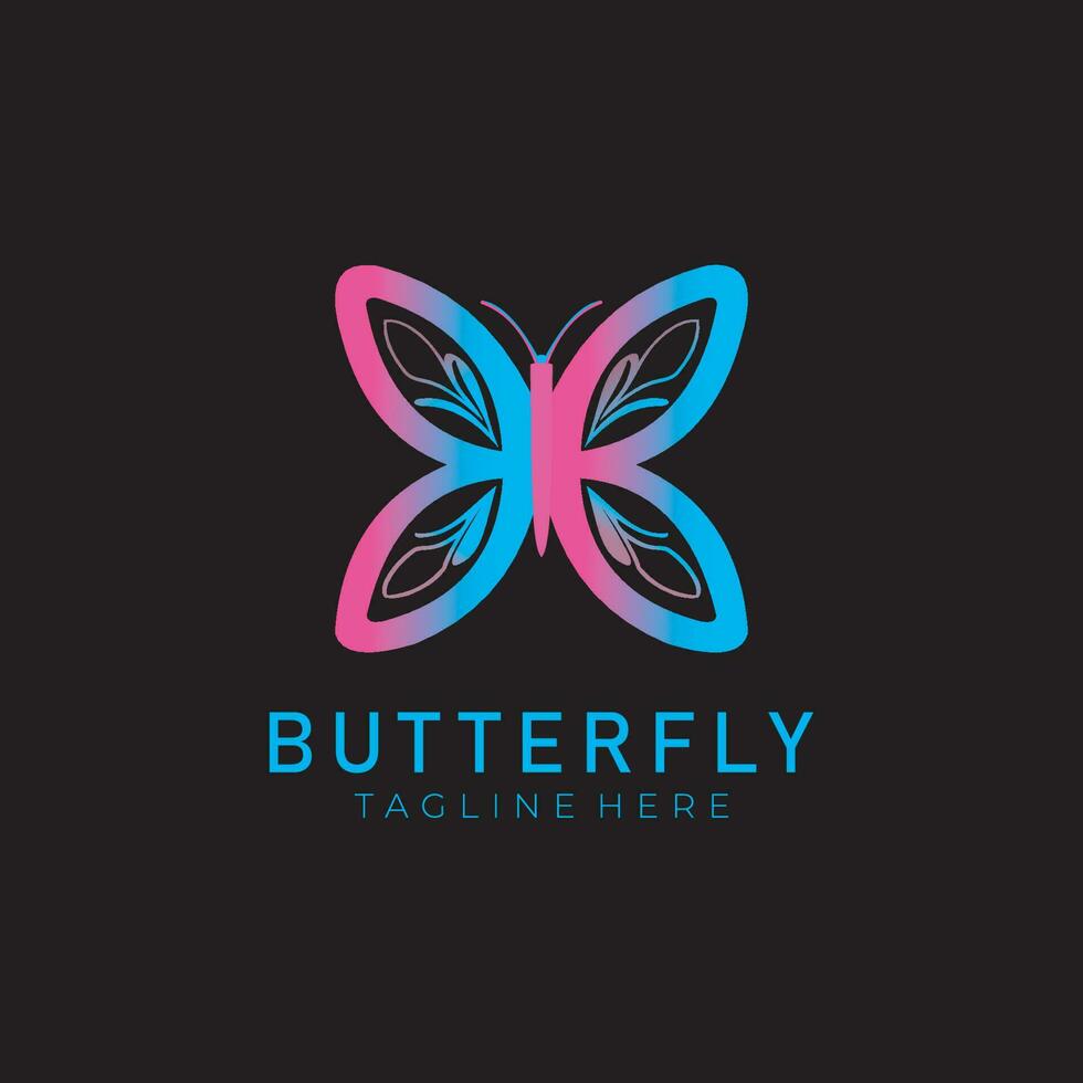 Butterfly Logo geometric design abstract vector template Linear style icon