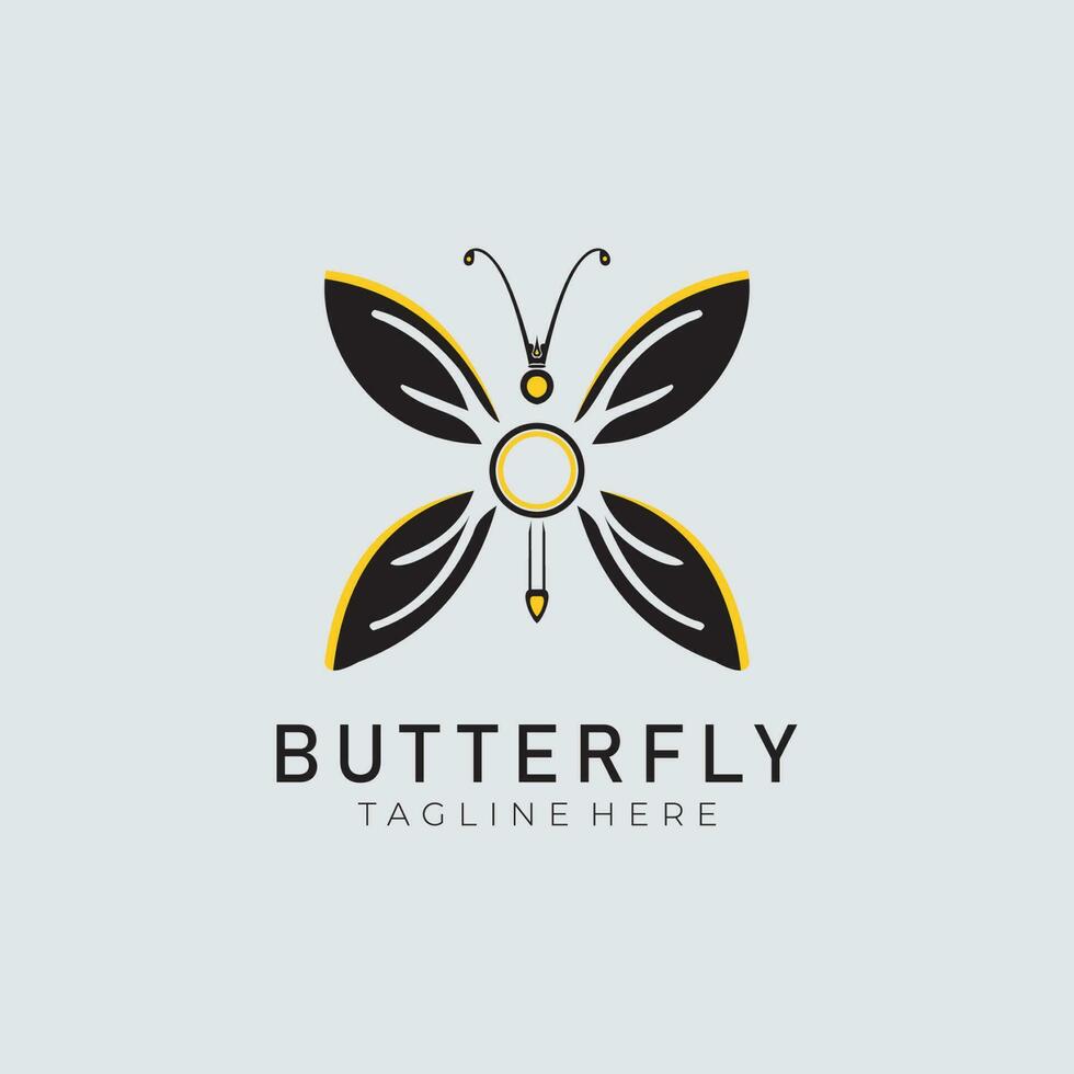 Butterfly Logo geometric design abstract vector template Linear style icon