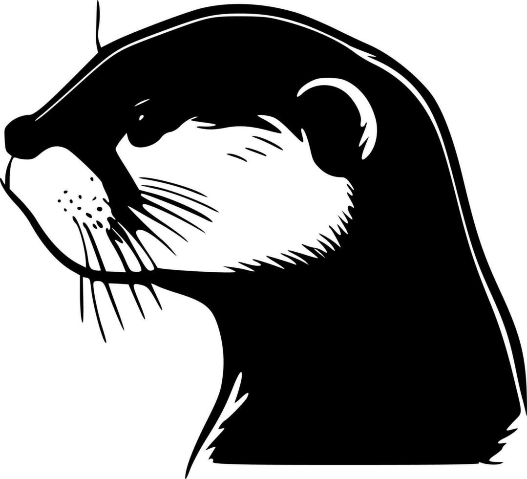 Otter, Minimalist and Simple Silhouette - Vector illustration