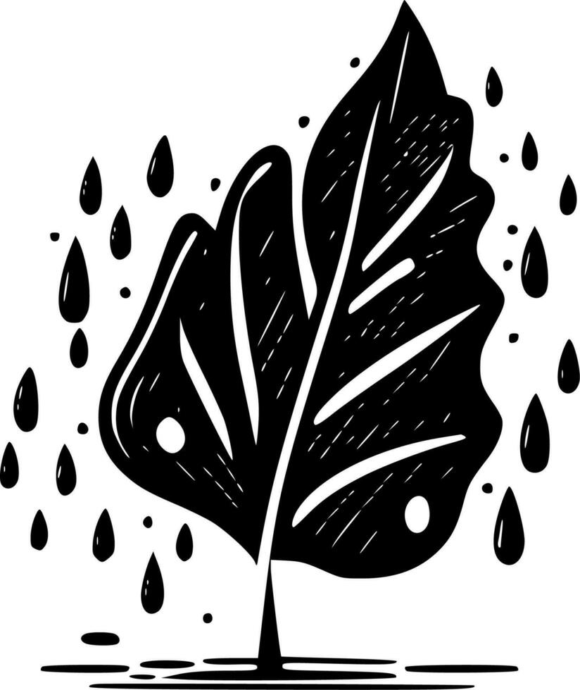 otoño, negro y blanco vector ilustración