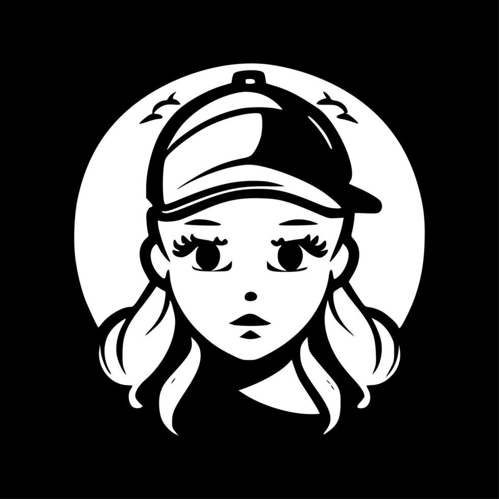 Softball - Black and White Isolated Icon - Vector illustration